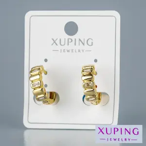 Toptan Xuping Baget Taşlı Halka Küpe