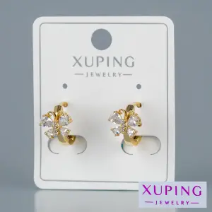 Toptan Xuping Taşlı Kelebek Küpe
