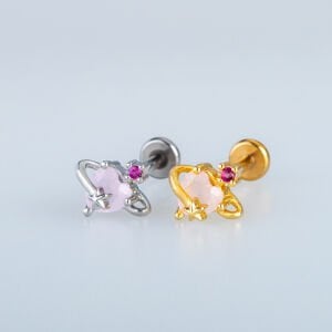 Piercing Tragus Kalp Taş