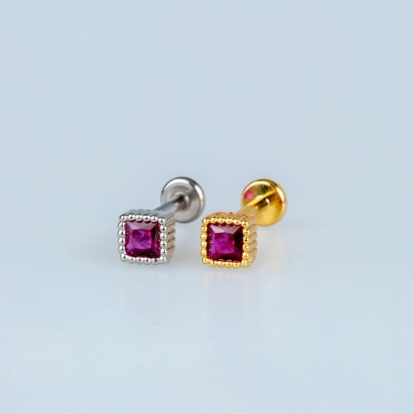 Piercing Tragus Kare Beyaz