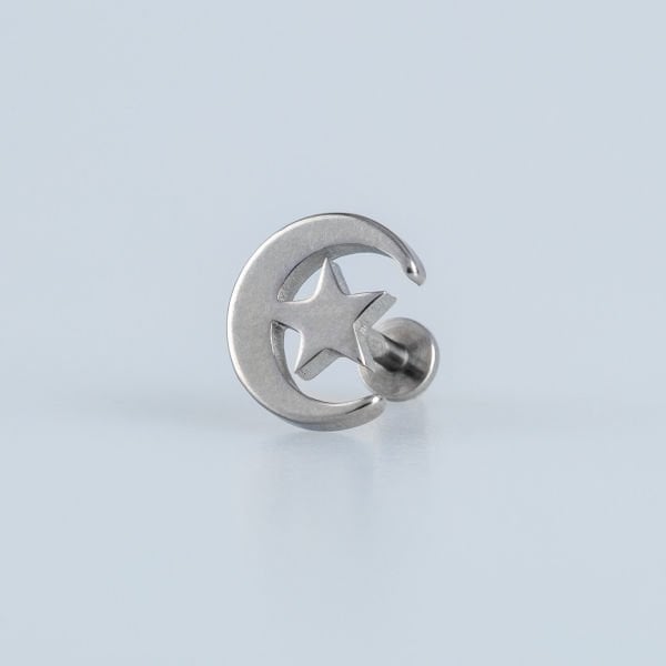 Piercing Çelik Tragus Ay Yıldız