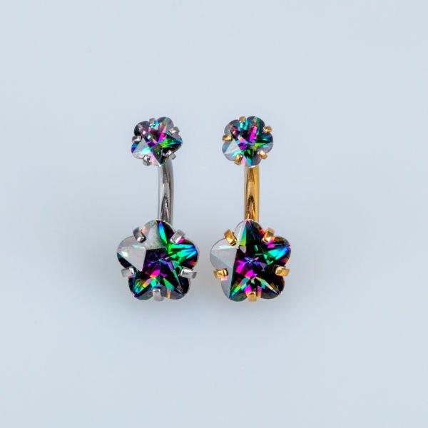 Piercing Göbek 8mm Yıldız Taş