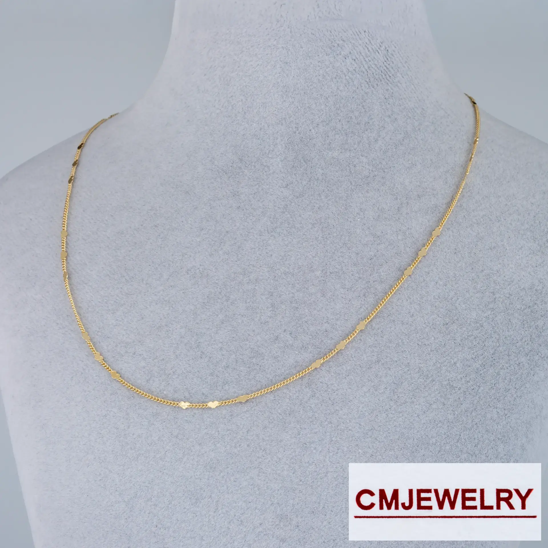CM Jewelry 14K Zincir Kolye Kalp