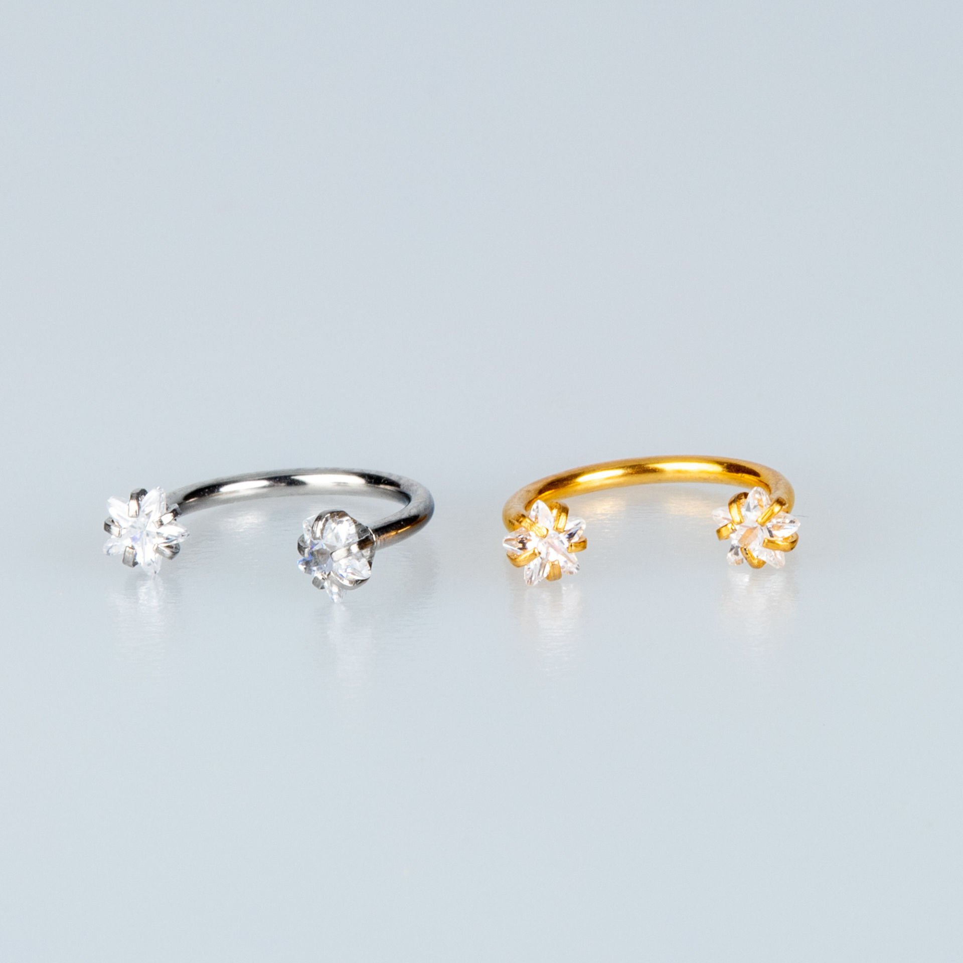 Piercing Nose Ring Star Stone 3mm Thickness 1mm