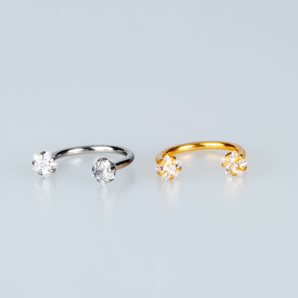 Piercing Nose Ring Star Stone 3mm Thickness 1mm