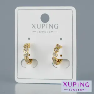 Toptan Xuping Sıralı Kalp Halka Küpe