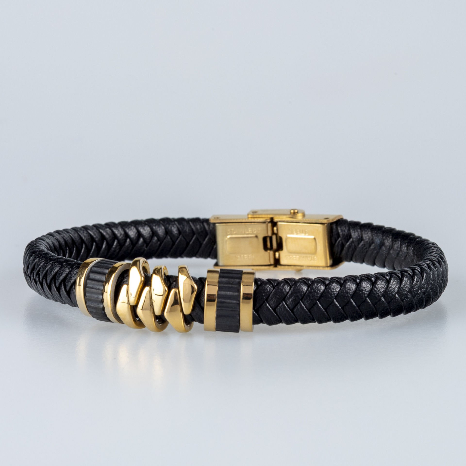 Erkek Deri Çelik Bileklik