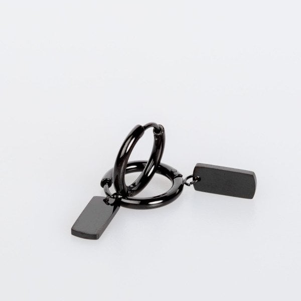 Steel Earrings - Double Black