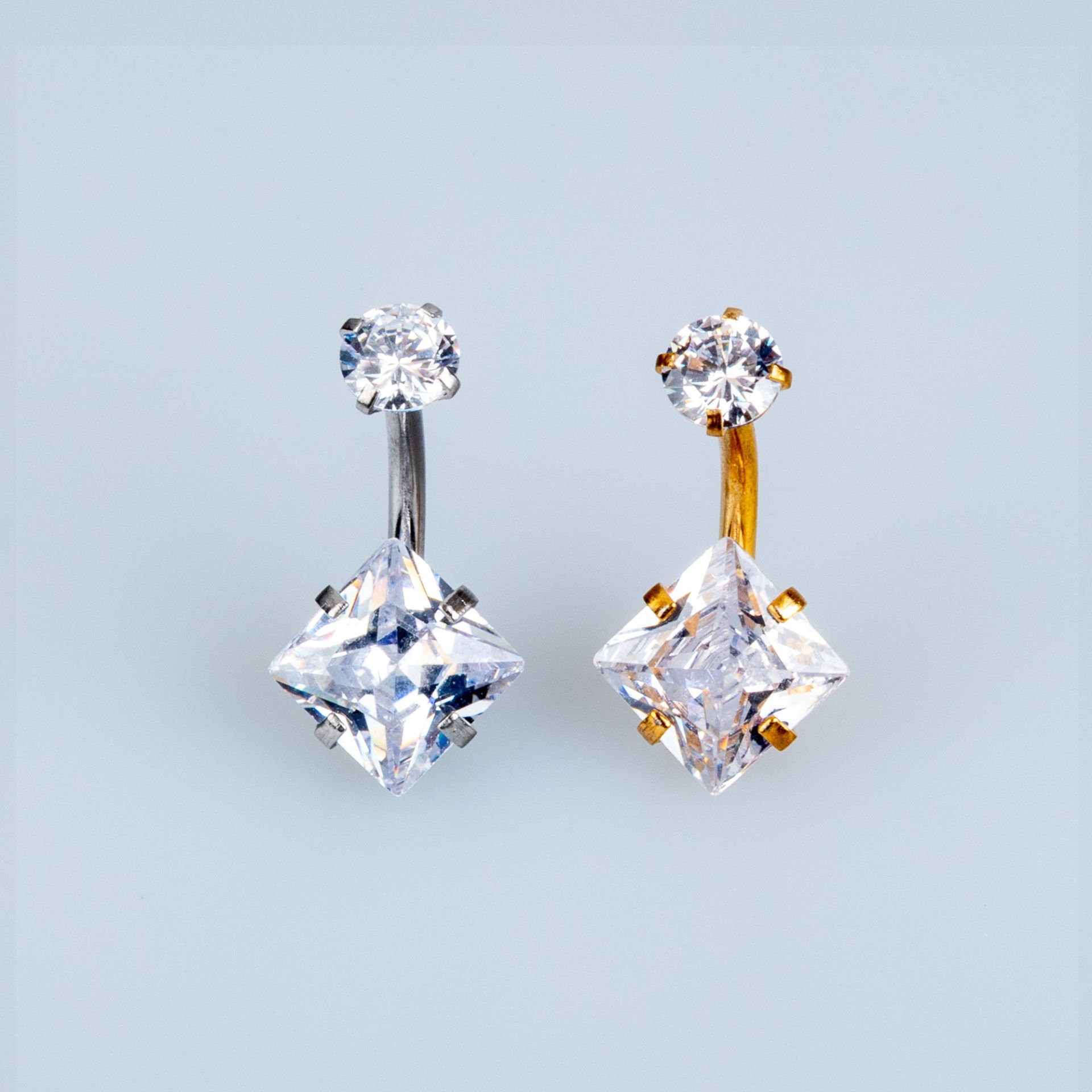 Piercing Göbek 8mm Kare Taş