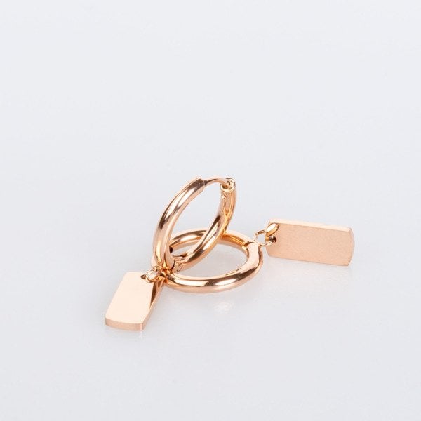 Çelik Küpe - Çift Rose