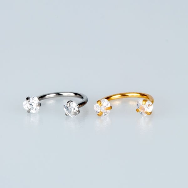 Piercing Hızma Kalp Taş 3mm Kalınlık 1mm Beyaz