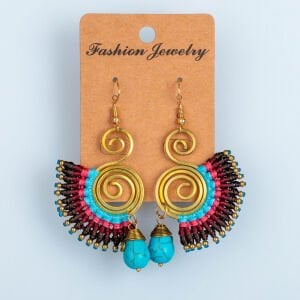 El Yapımı Pirinç Makrome Küpe 5 Renk Seçeneği 1 Çift Renk 4