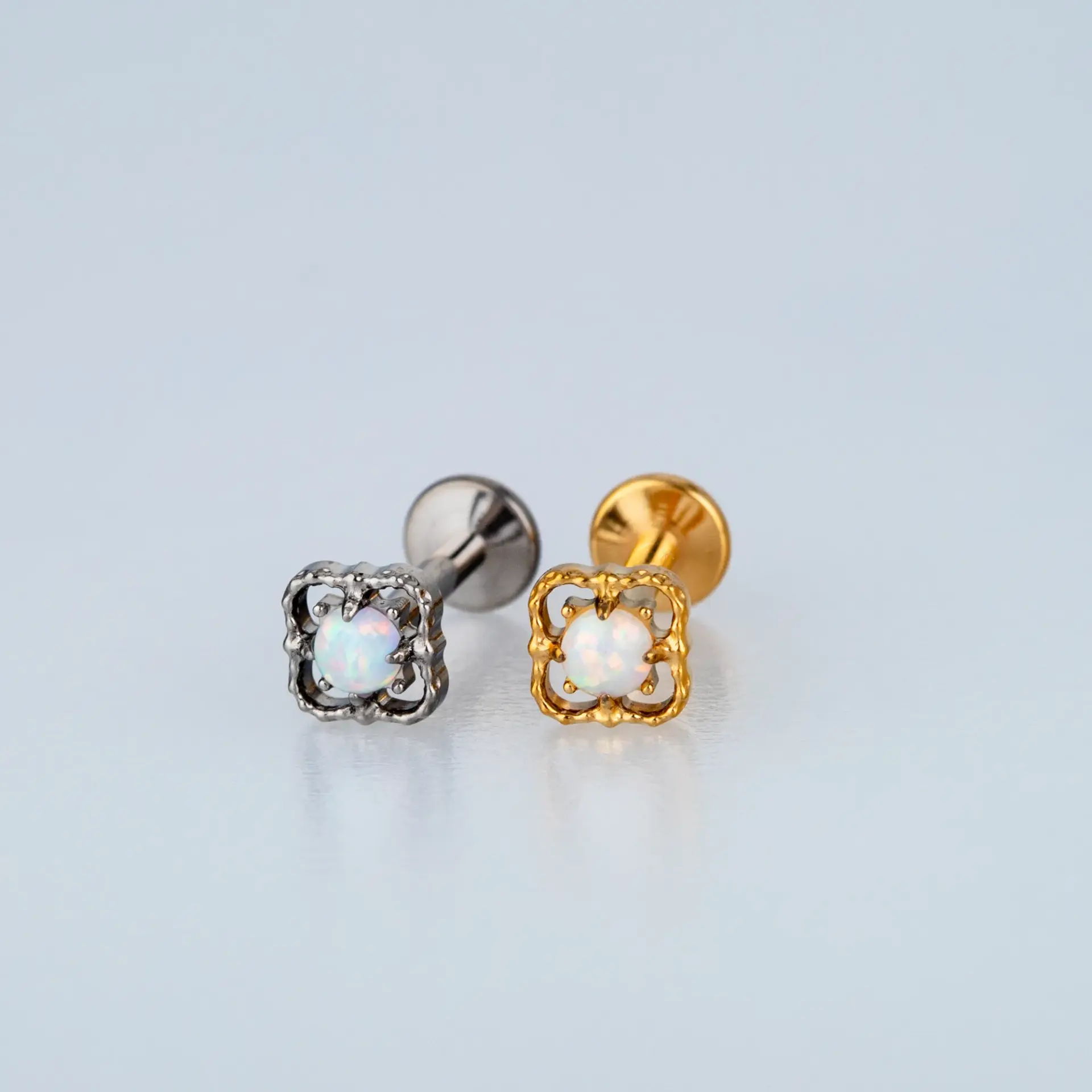 Piercing Titanyum Tragus Opal Sarı 8mm