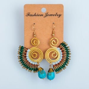 El Yapımı Pirinç Makrome Küpe 5 Renk Seçeneği 1 Çift Renk 5