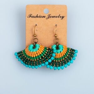 El Yapımı Pirinç Makrome Küpe 5 Renk Seçeneği 1 Çift