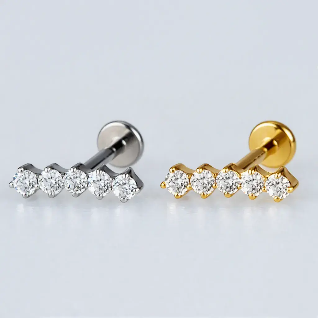 Piercing Titanyum Tragus Beyaz 8mm