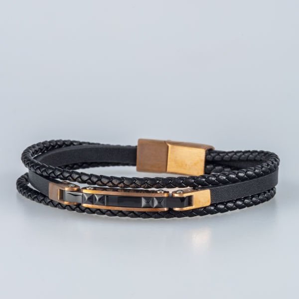 Erkek Deri Çelik Bileklik