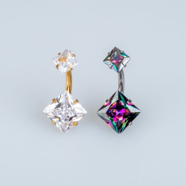 Piercing Göbek 8mm Kare Taş