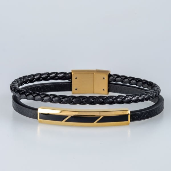 Erkek Deri Çelik Bileklik