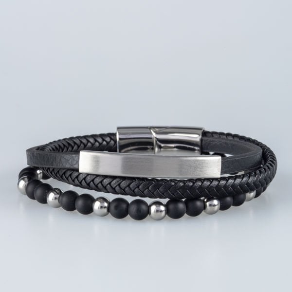 Erkek Deri Çelik Bileklik