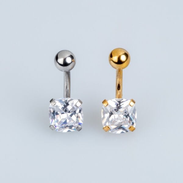 Piercing Göbek 8mm Kare Taş