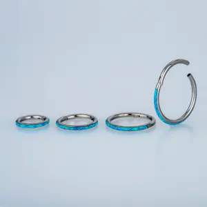 Piercing Titanyum Segment Halka Opal Çap: 12mm