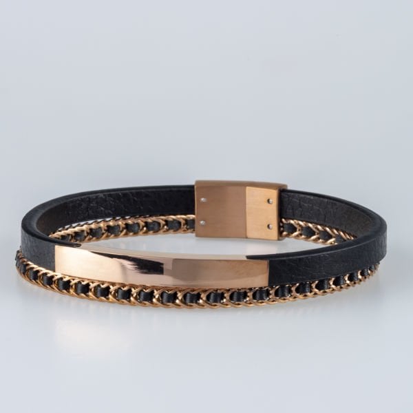 Erkek Deri Çelik Bileklik