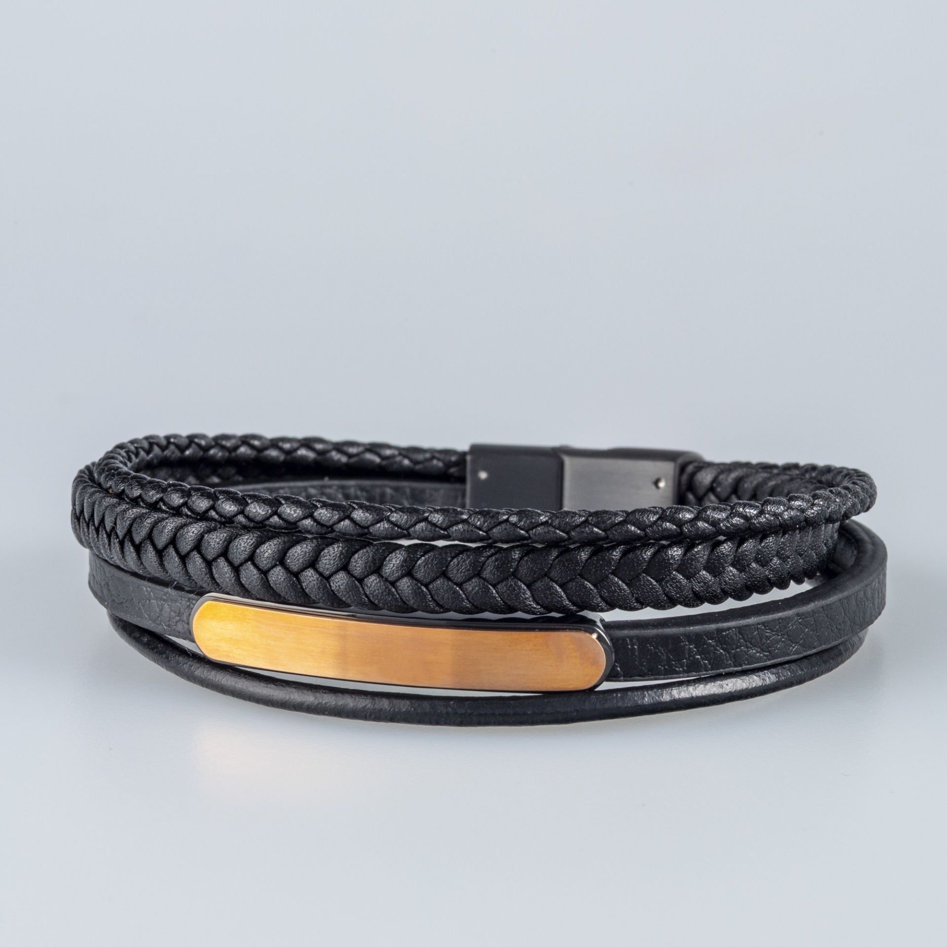 Erkek Deri Çelik Bileklik