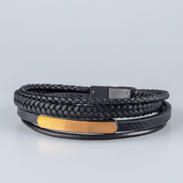 Erkek Deri Çelik Bileklik