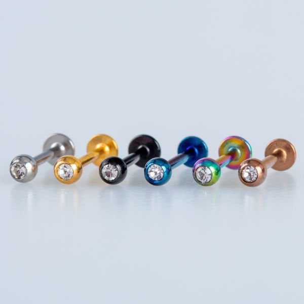 Piercing Labret 3mm Taşlı Top