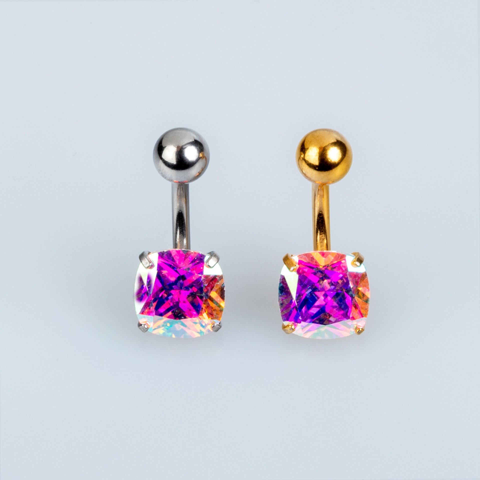 Piercing Göbek 8mm Kare Taş