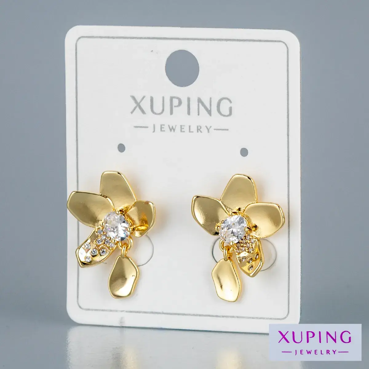 Toptan Xuping Pimli Çiçek Küpe