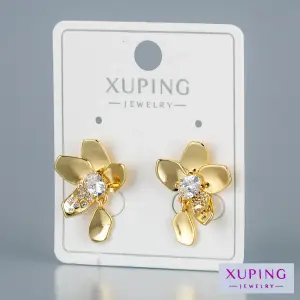 Toptan Xuping Pimli Çiçek Küpe