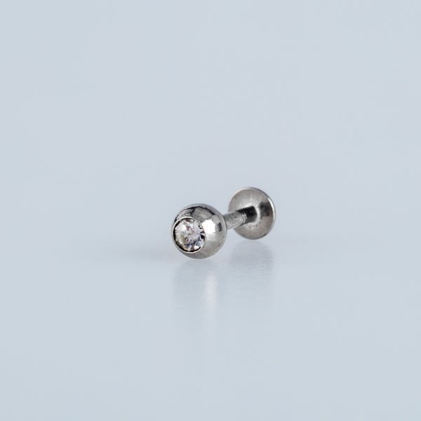 Piercing Labret 4mm Taşlı Top