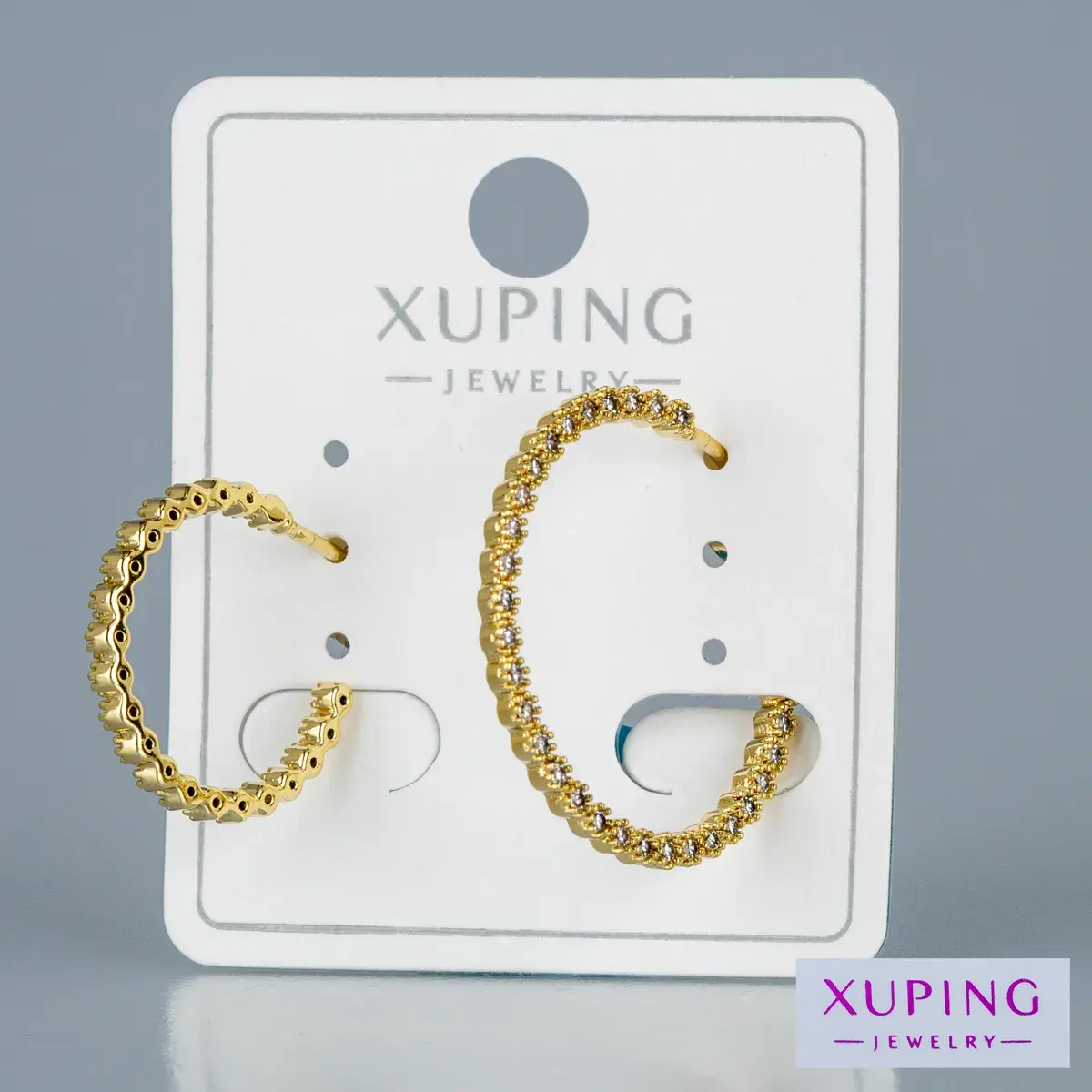 Toptan Xuping Pimli Sıralı Halka Küpe