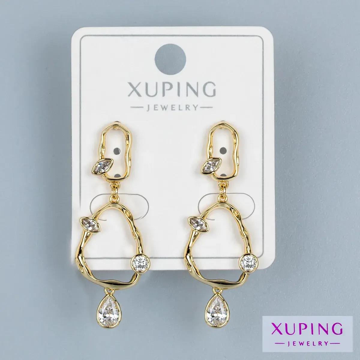 Toptan Xuping Pimli Sallantılı Küpe