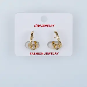 CM Jewelry 14K Kaplama Tırnaklı Halka Küpe