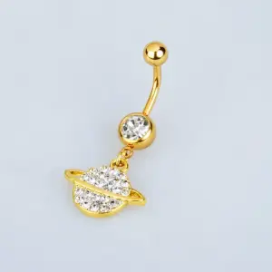Piercing Göbek Satürn Sarı