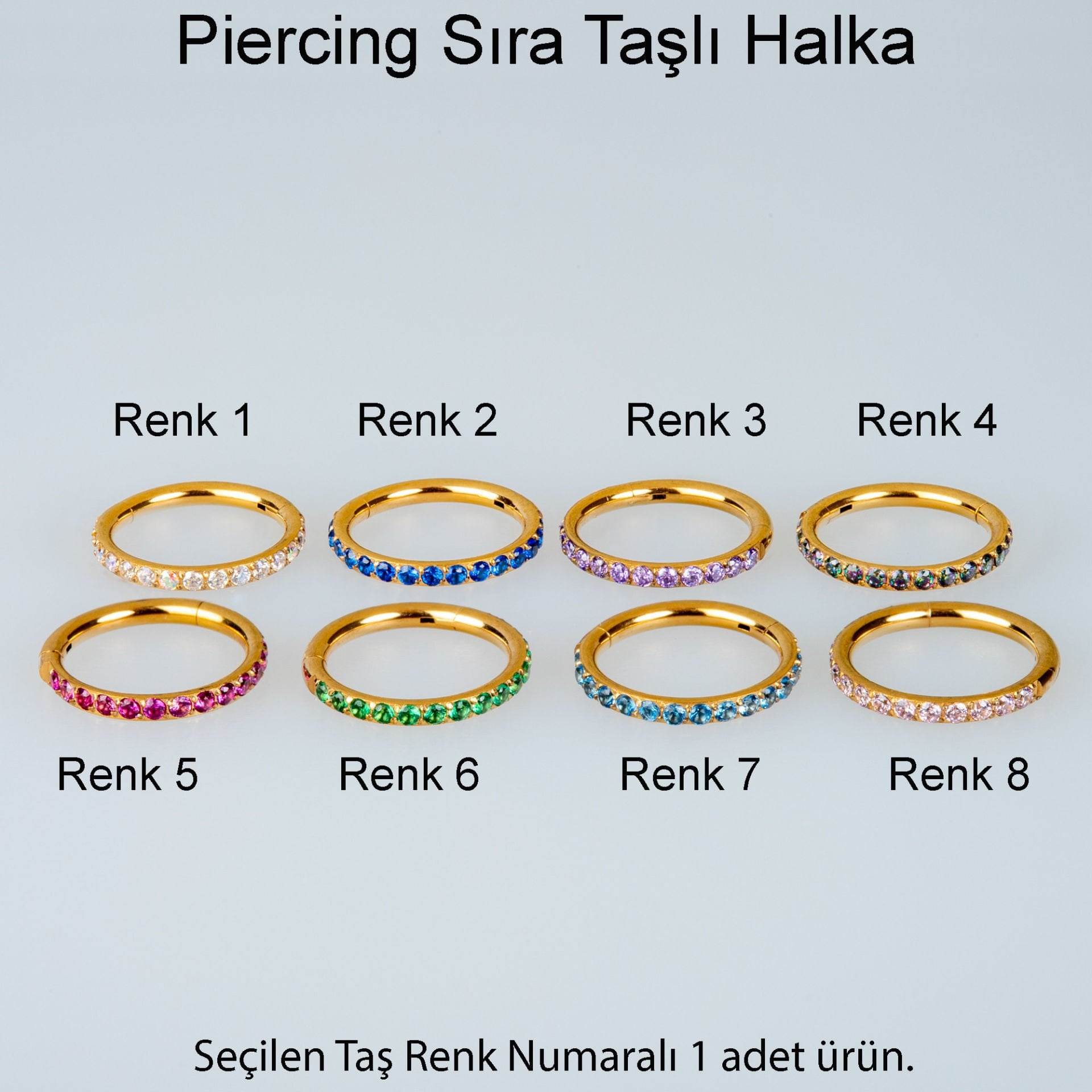 Halka Piercing Sıra Taş
