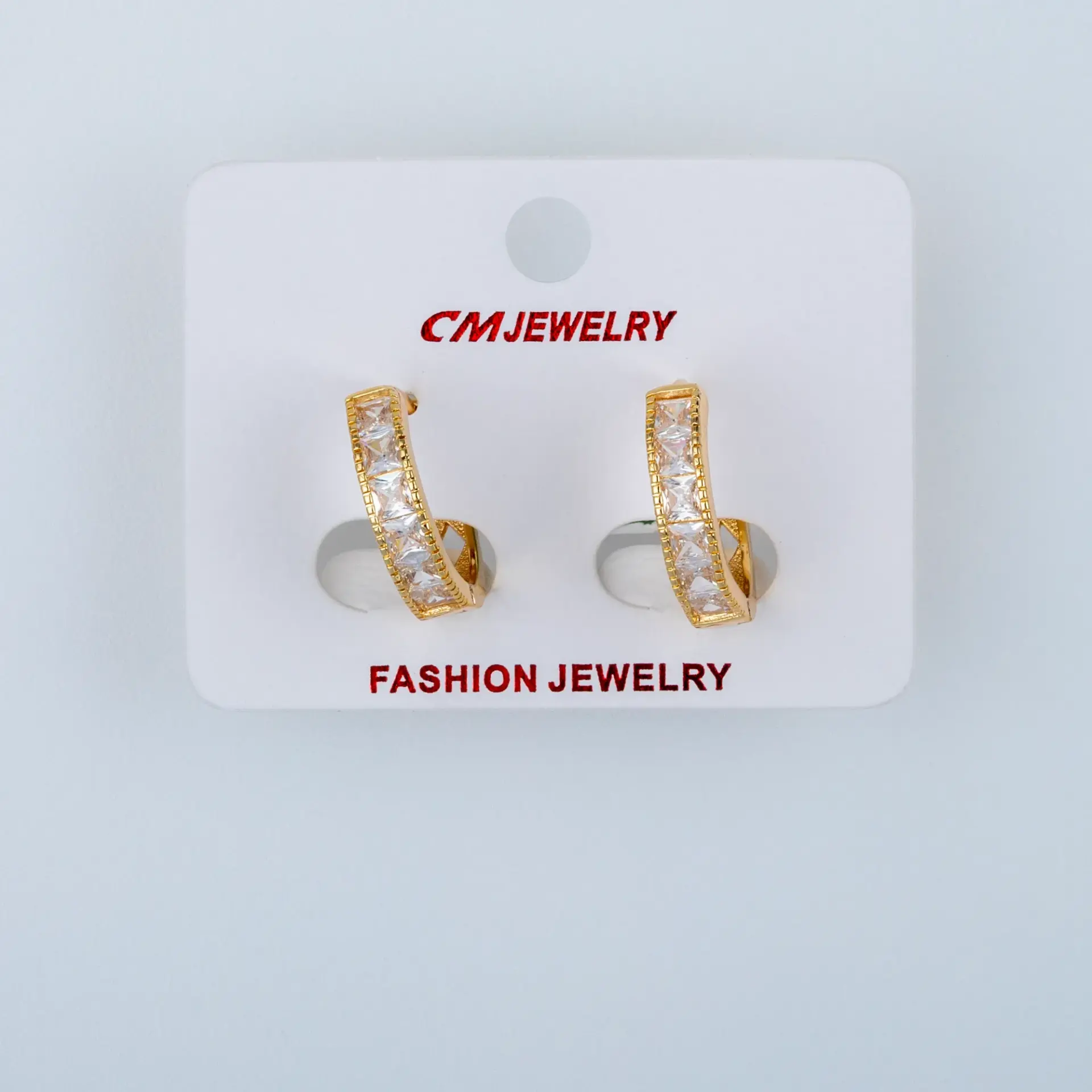 CM Jewelry 14K Kaplama Tırnaklı Halka Küpe