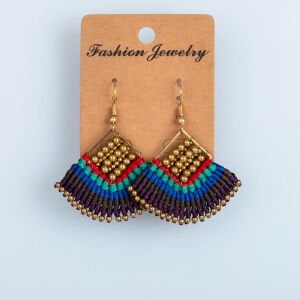 El Yapımı Pirinç Makrome Küpe 5 Renk Seçeneği 1 Çift Renk 5