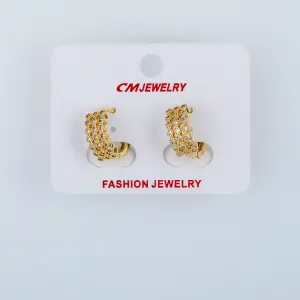 CM Jewelry 14K Kaplama Tırnaklı Halka Küpe