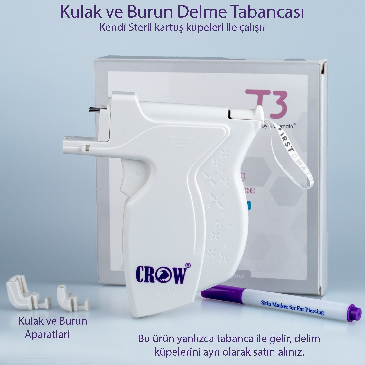 CROW T3 Steril Kartuşlu Kulak ve Burun Delim Tabancası