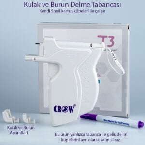 CROW T3 Steril Kartuşlu Kulak ve Burun Delim Tabancası
