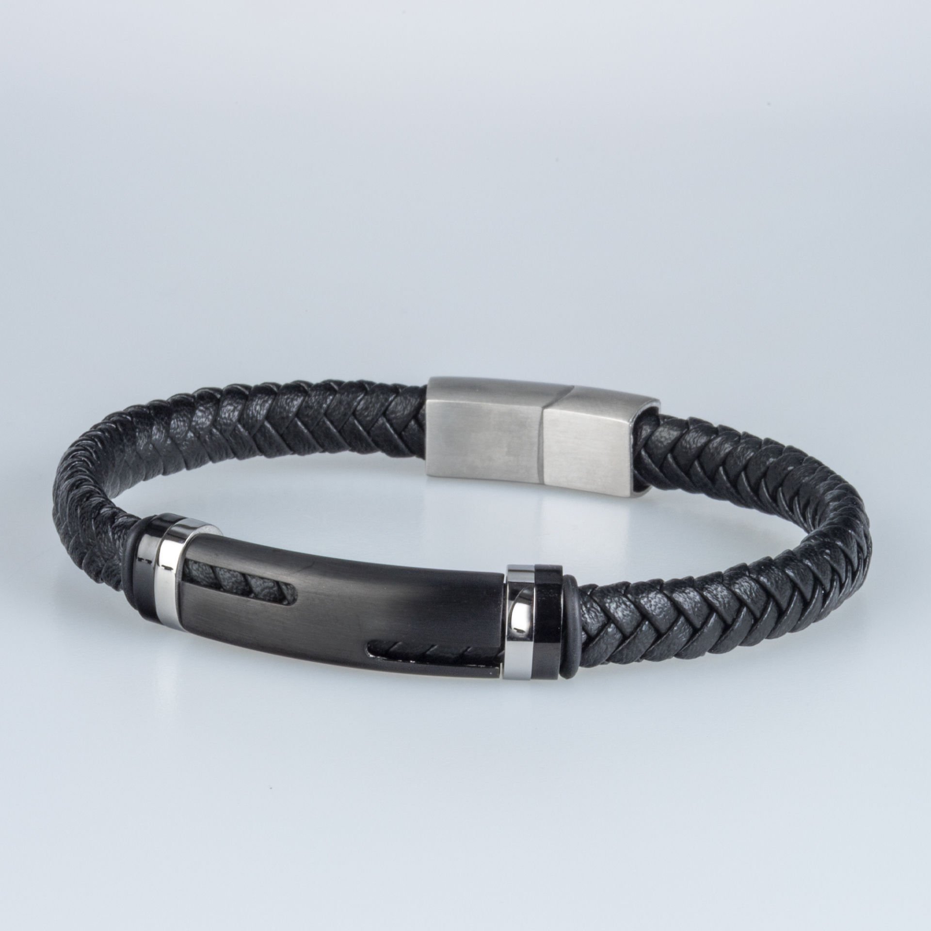 Erkek Deri Çelik Bileklik