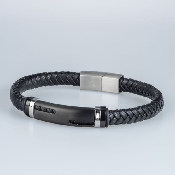 Erkek Deri Çelik Bileklik