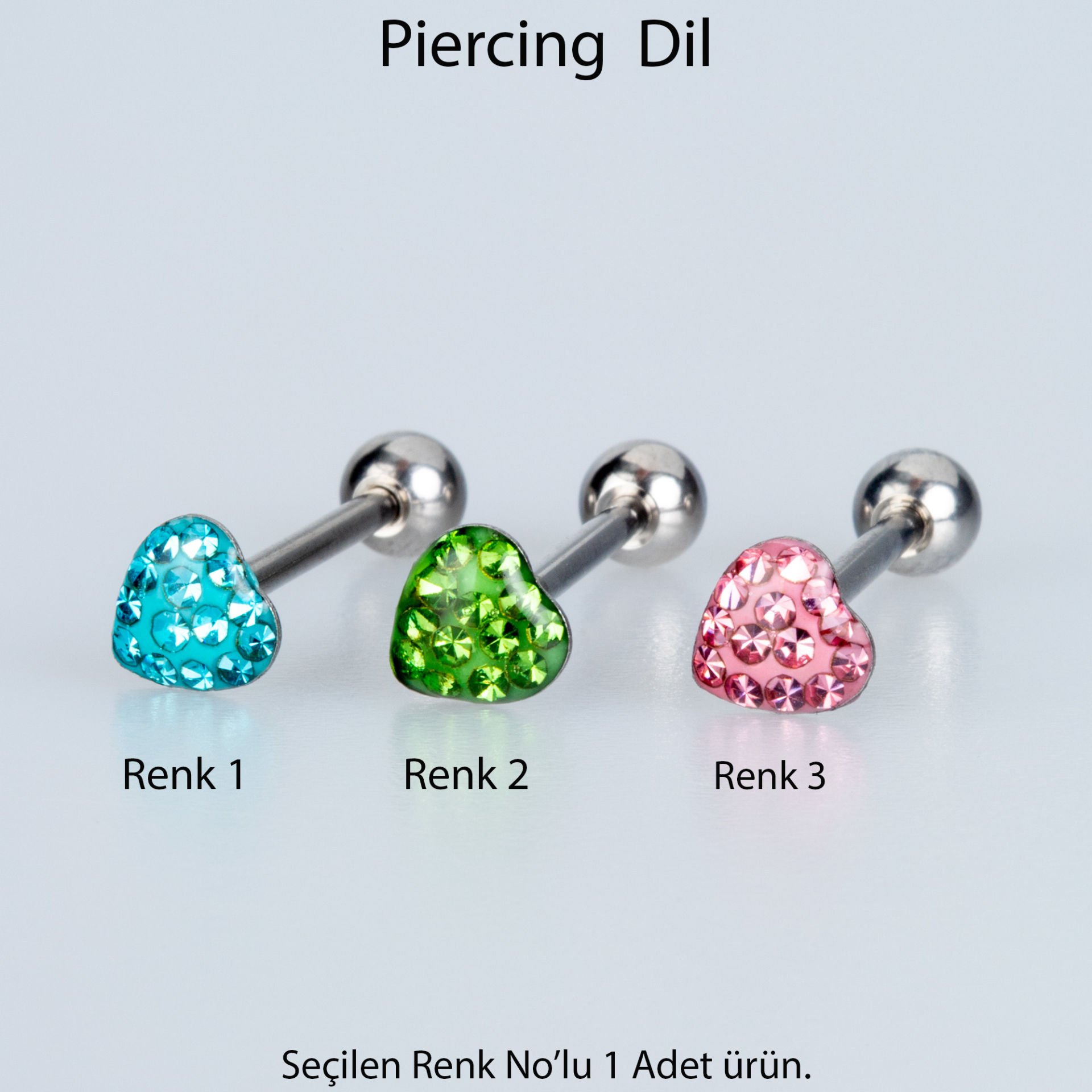 Piercing Şambala Kalp Dil Renk 1