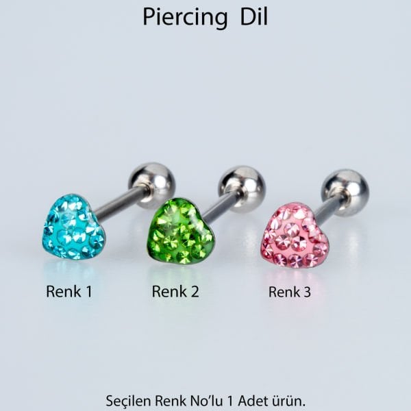 Piercing Şambala Kalp Dil Renk 1