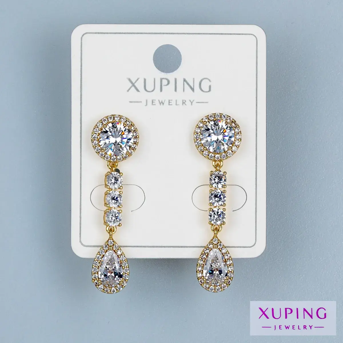 Toptan Xuping Pimli Sallantılı Küpe