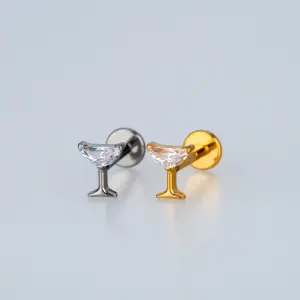 Piercing G23 Titanyum Tragus Kadeh Sarı 8mm